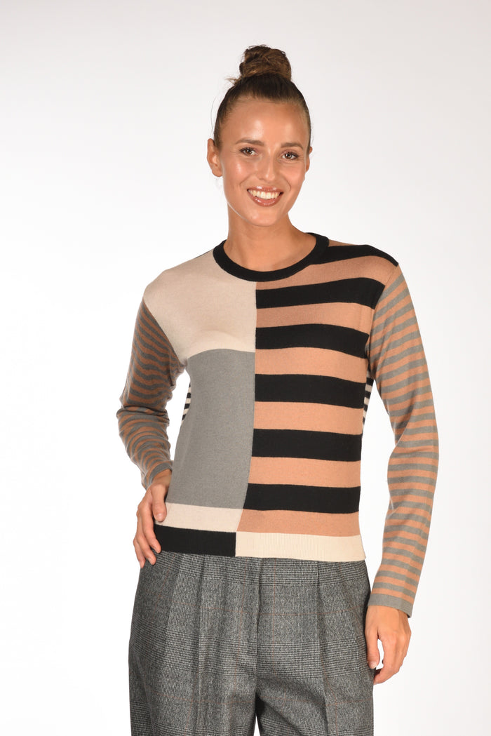 Malìparmi Maglia Girocollo Beige/nero/multicolore Donna - 1