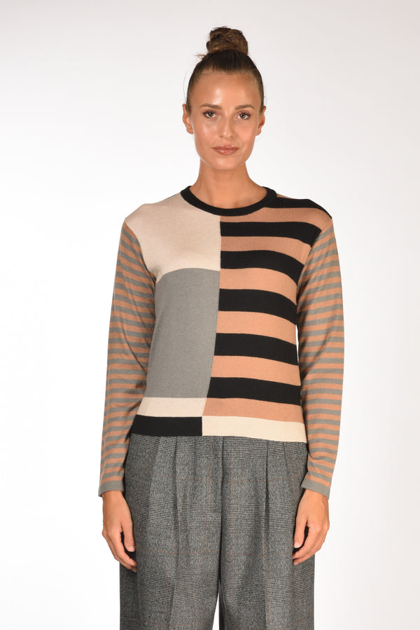Malìparmi Maglia Girocollo Beige/nero/multicolore Donna-2