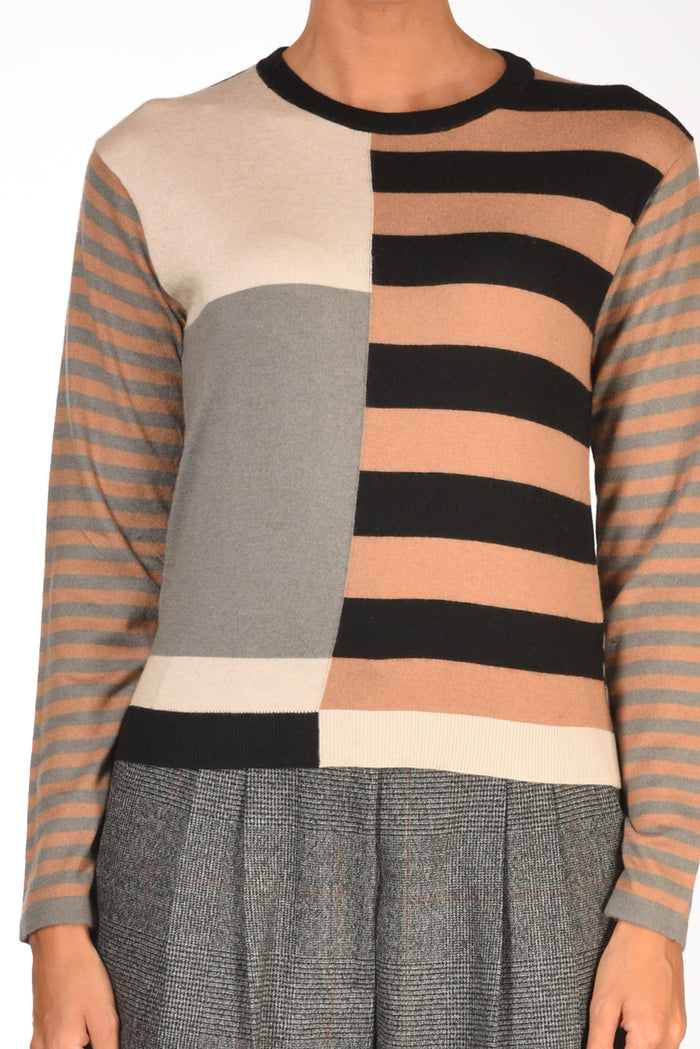 Malìparmi Maglia Girocollo Beige/nero/multicolore Donna - 3