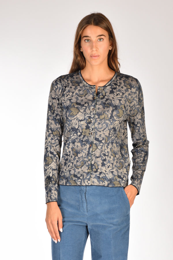 Malìparmi Cardigan Stampa Blu/beige Donna