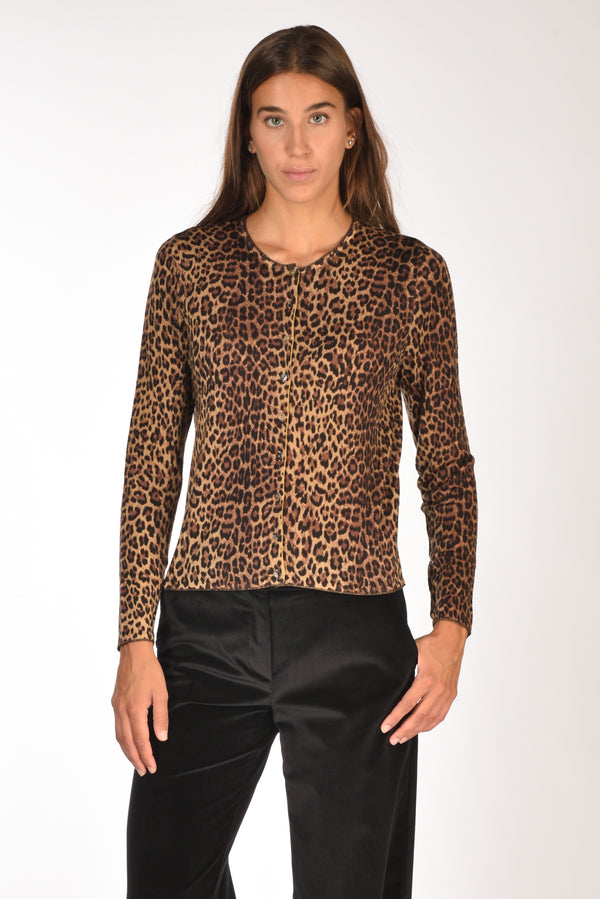 Malìparmi Cardigan Stampa Marrone/nero/beige Chiaro Donna