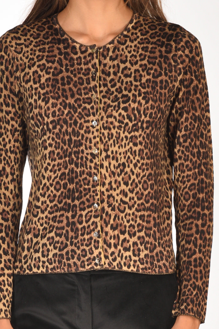 Malìparmi Cardigan Stampa Marrone/nero/beige Chiaro Donna - 3