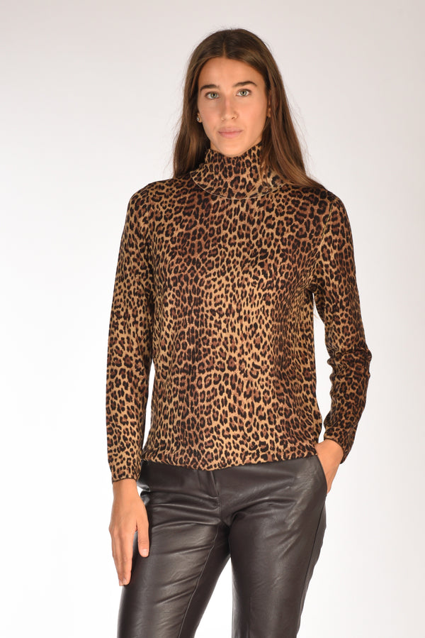 Malìparmi Maglia Stampata Marrone/nero/beige Chiaro Donna