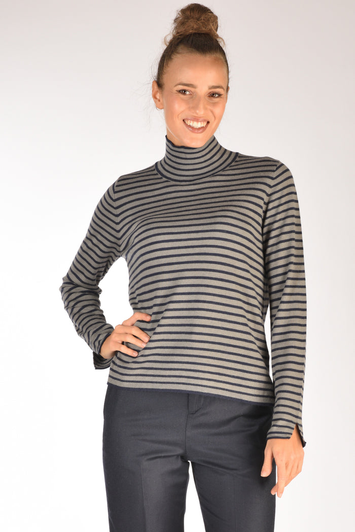 Malìparmi Maglia Rigata Blu/grigio Donna - 1