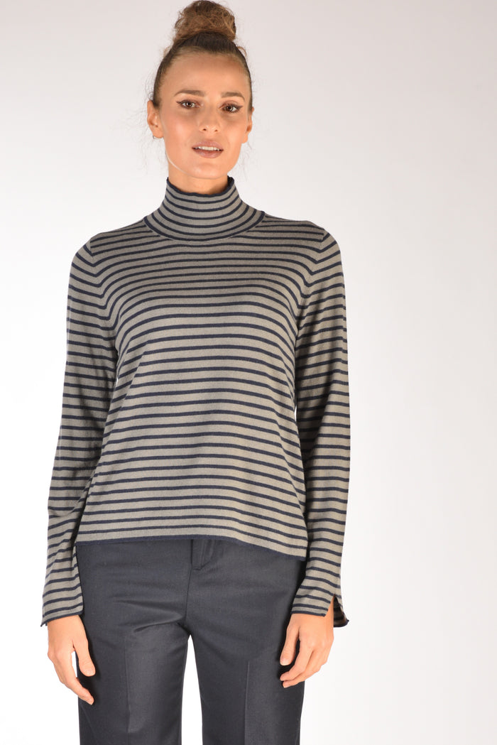 Malìparmi Maglia Rigata Blu/grigio Donna - 2
