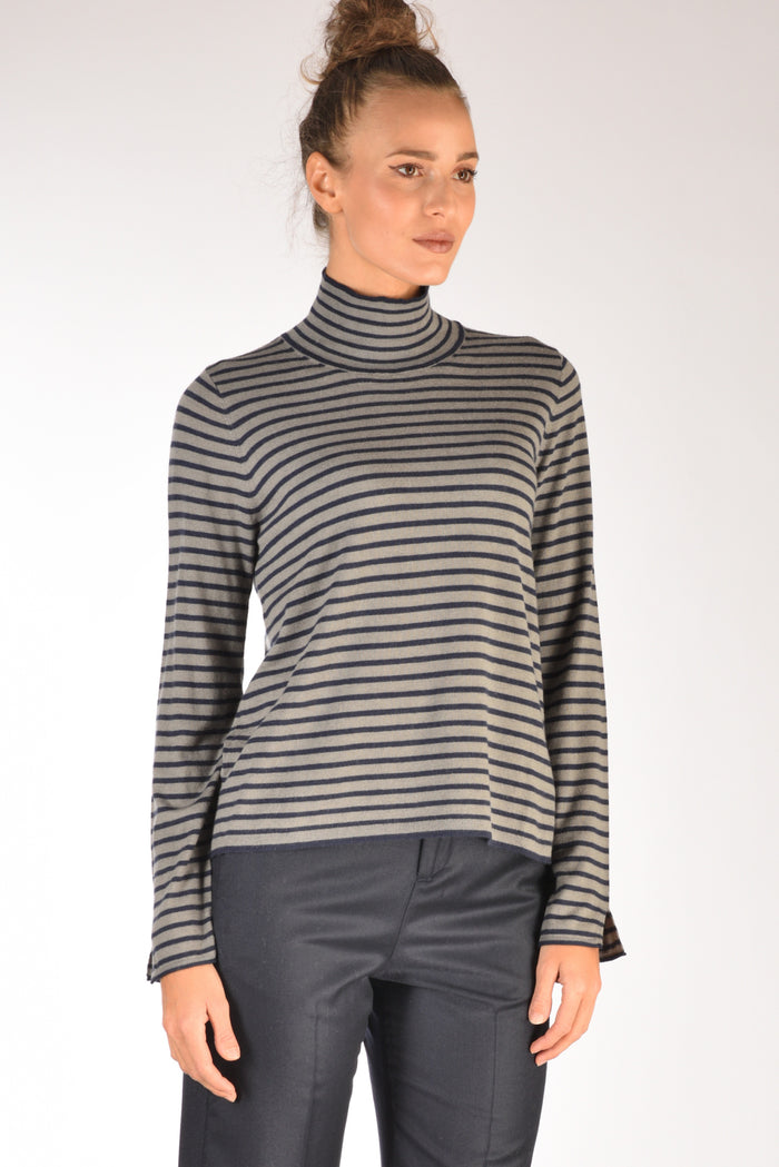 Malìparmi Maglia Rigata Blu/grigio Donna - 3