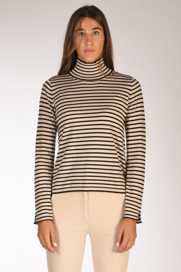 Malìparmi Maglia Rigata Nero/beige Chiaro Donna-2