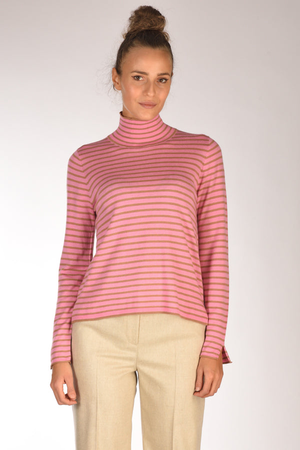 Malìparmi Maglia Rigata Beige/fucsia Donna-2