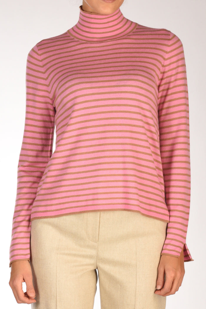 Malìparmi Maglia Rigata Beige/fucsia Donna - 3
