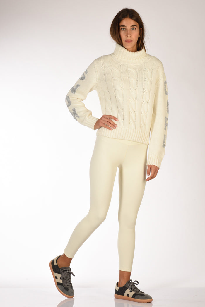 Mc2 Saint Barth Leggings Bianco Naturale Donna - 2