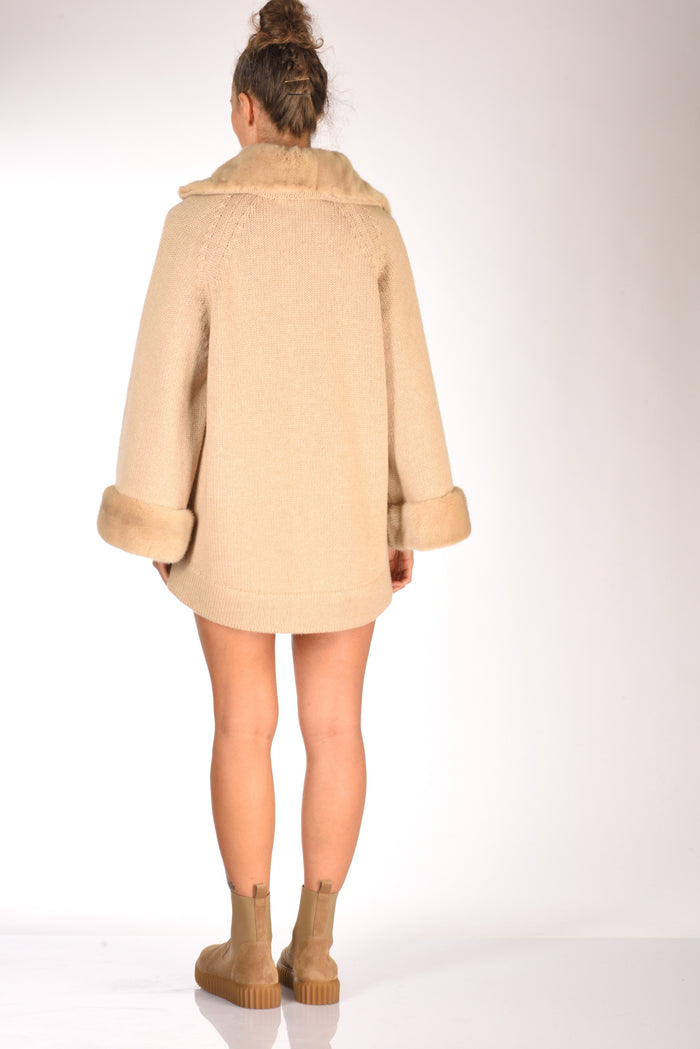Ella Lago Di Como Giacca Di Maglia Beige Scuro Donna - 5