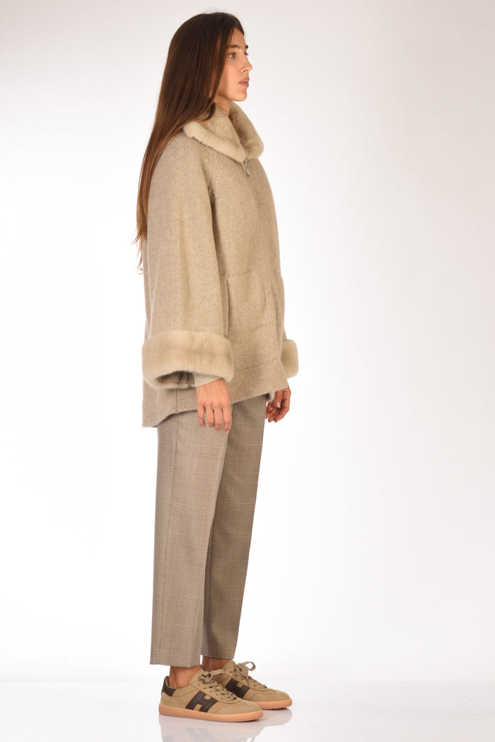 Ella Lago Di Como Giacca Di Maglia Beige Donna - 4