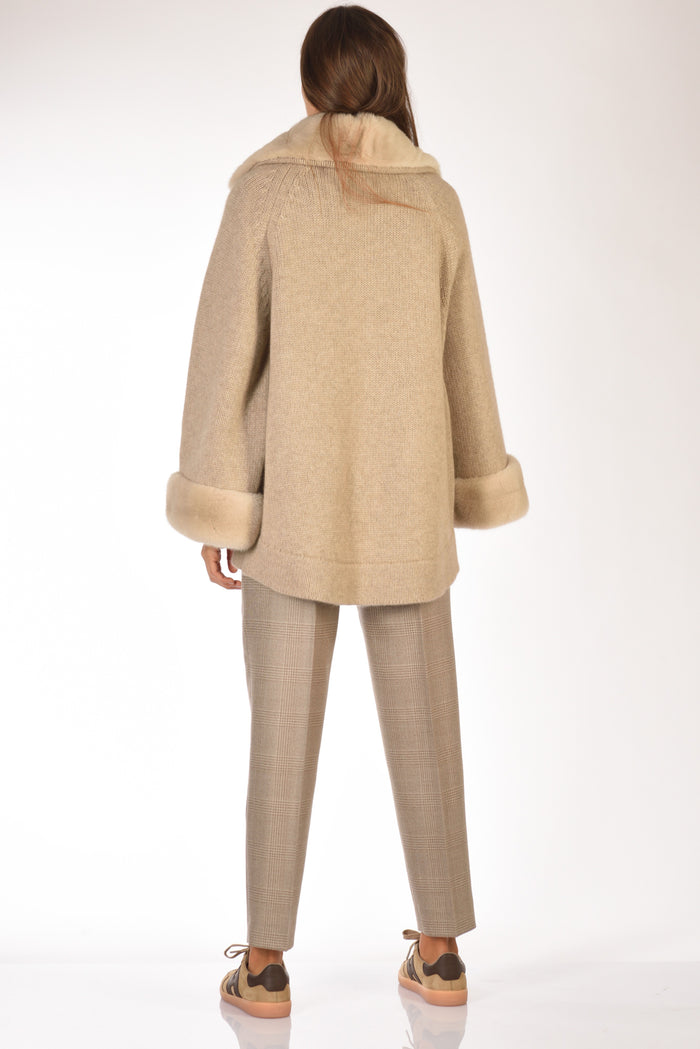 Ella Lago Di Como Giacca Di Maglia Beige Donna - 5
