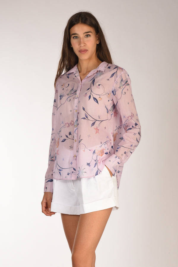 Forte Forte Camicia Stampa Viola Chiaro Donna