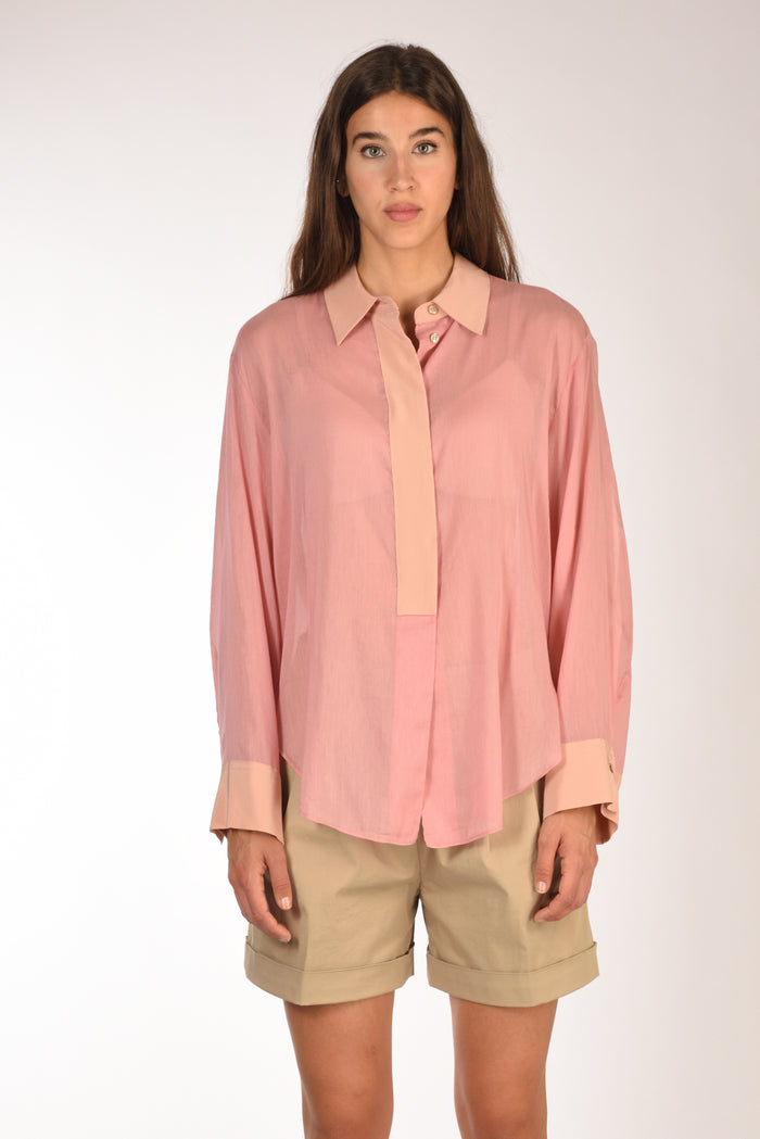 Forte Forte Camicia Voile Rosa Chiaro/scuro Donna - 2