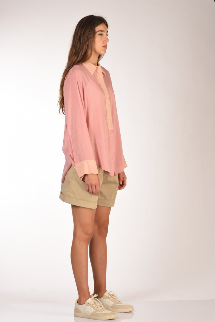 Forte Forte Camicia Voile Rosa Chiaro/scuro Donna - 4
