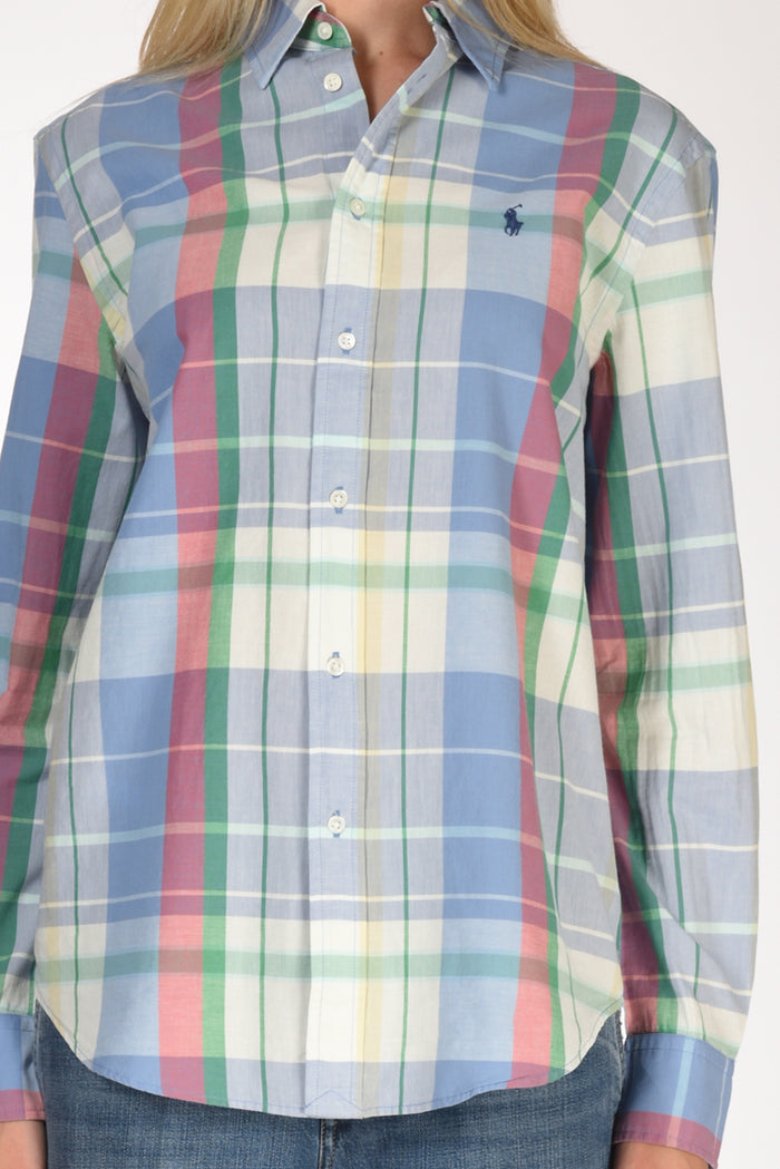 Polo Ralph Lauren Camicia Madras Azzurro/rosa/verde Donna - 3