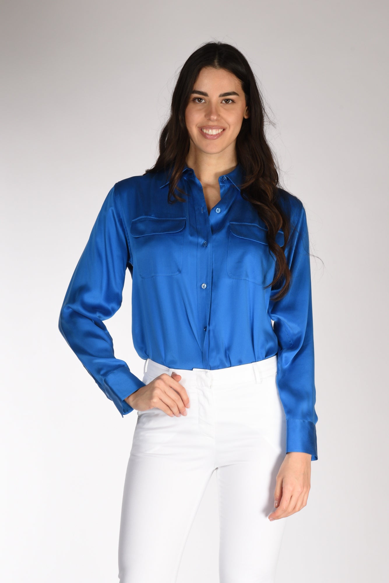 Equipment Femme Camicia Tasche Blu Donna