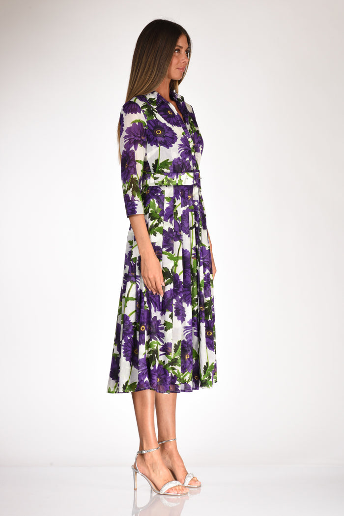 Samantha Sung Print Dress Purple/white Woman - 4