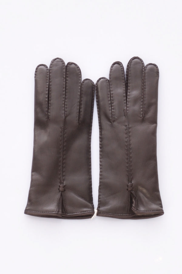 Alpo Brown Nappa Leather Gloves For Women