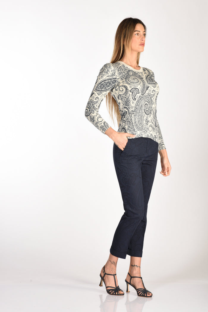 Etro Pantalone Paisley Blu Donna - 2