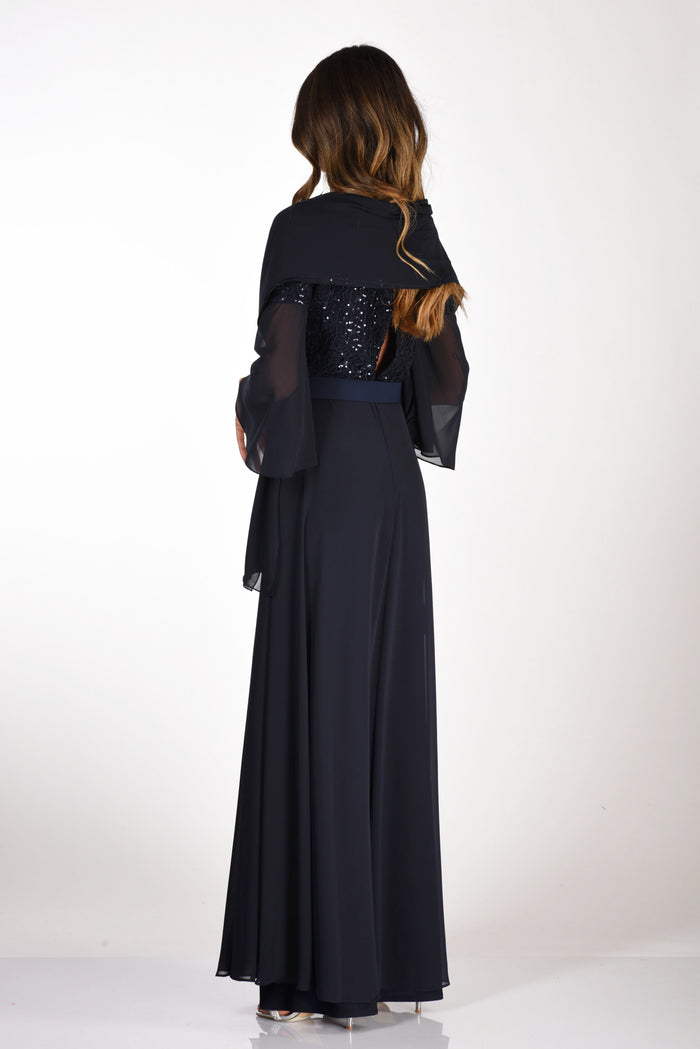 Musani Couture Tuta Con Cintura Blu Donna - 7