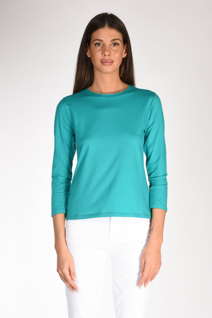 Shirt C Zero Tshirt Girocollo Verde Smeraldo Donna - 2