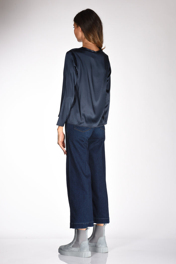 Shirt C Zero Maglia Seta Blu Donna - 5