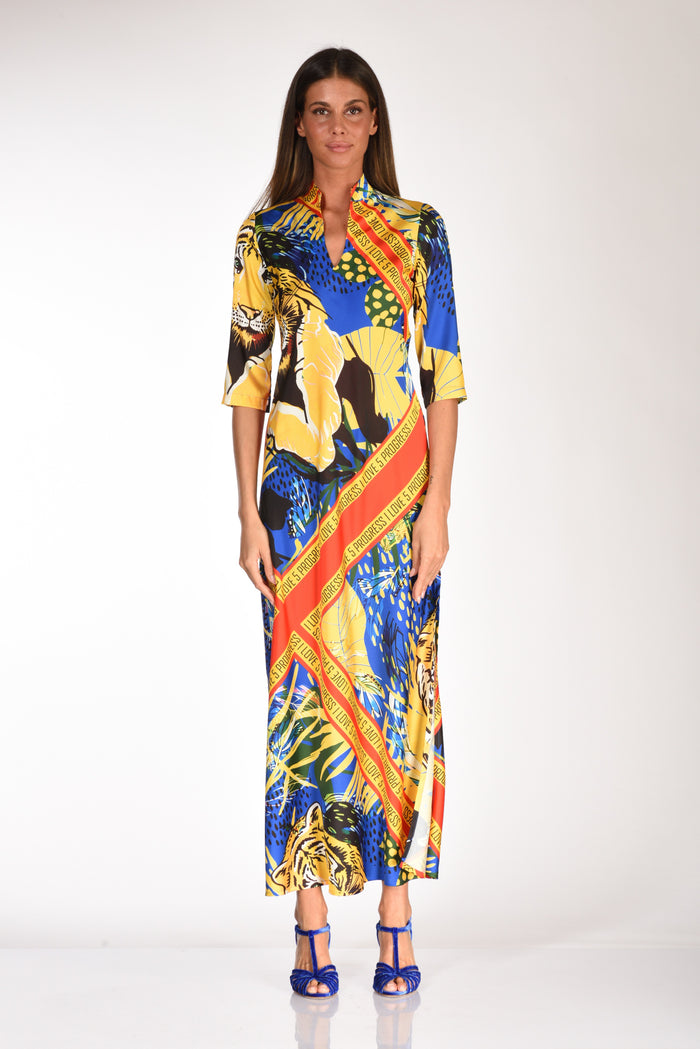 5 Progress Abito Stampa Giallo/multicolor Donna