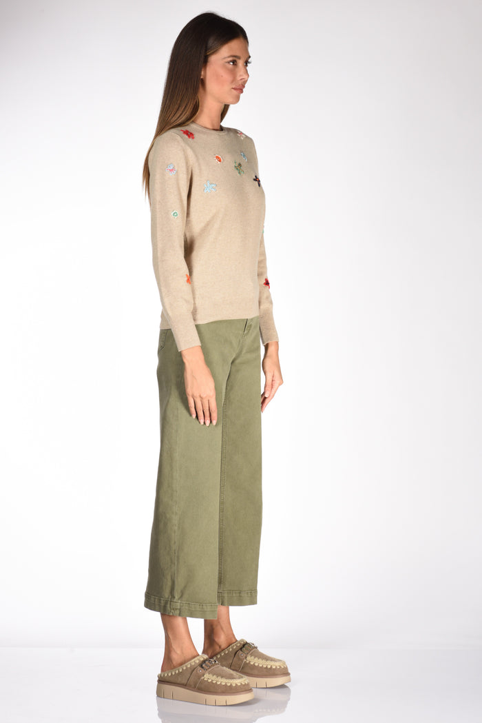 Gherardeschi Alessandro Maglia Ricamata Beige Donna - 4