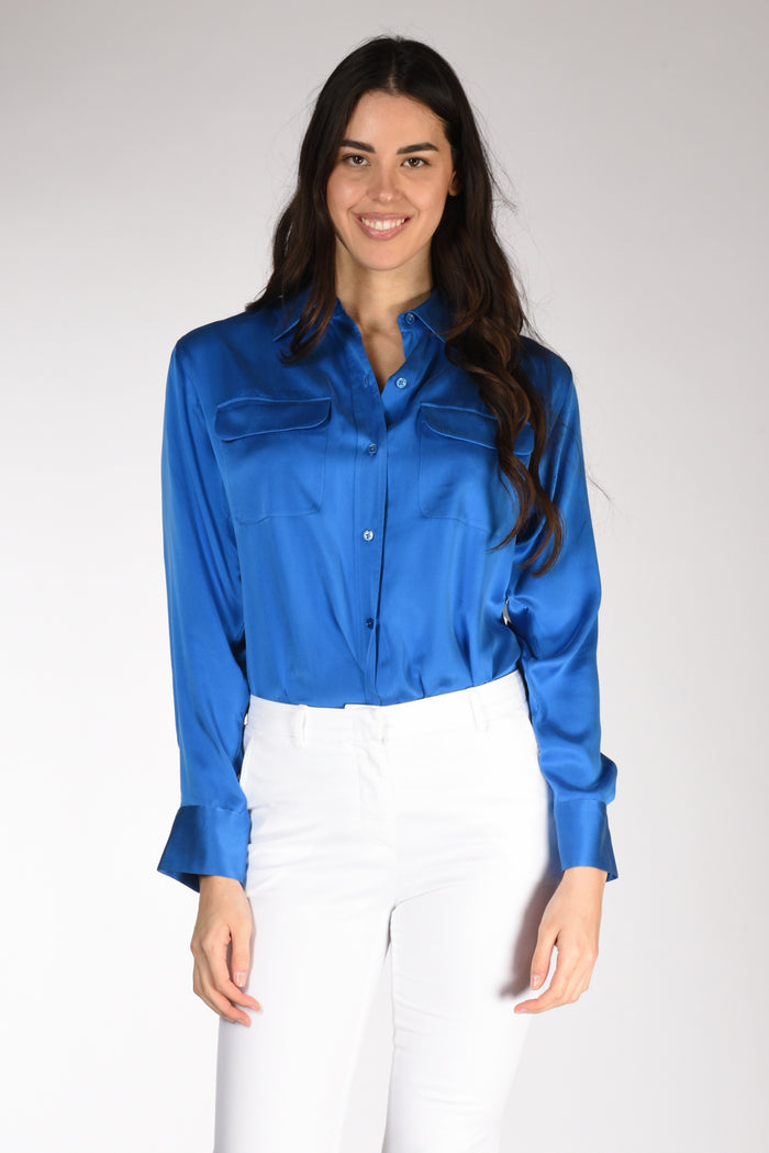 Equipment Femme Camicia Tasche Blu Donna - 2