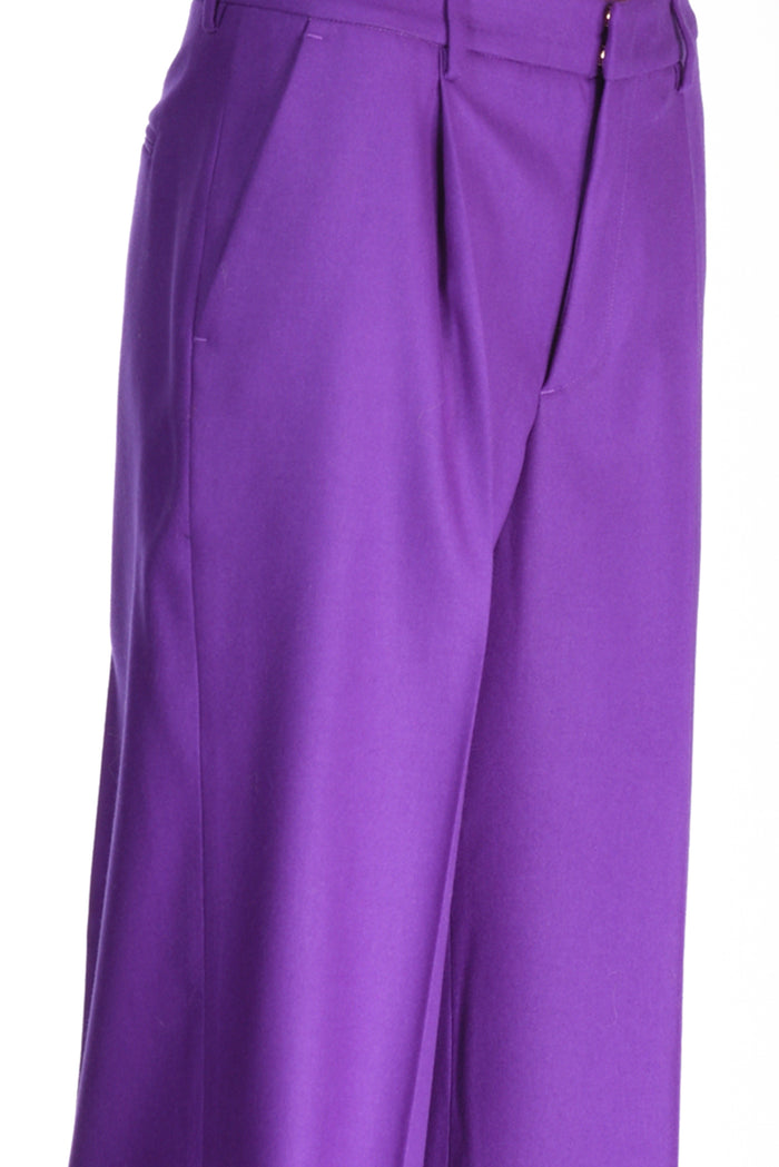 Pt Torino Pantalone Flanella Viola Donna - 5