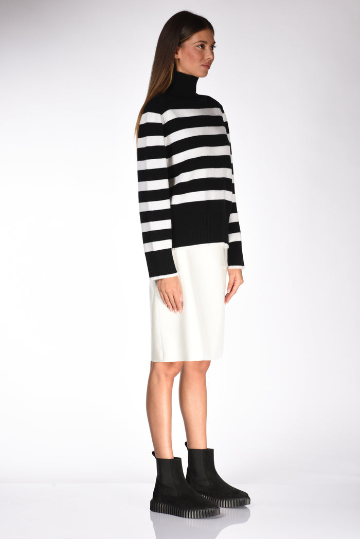 Allude Maglia Rigata Nero/bianco Donna - 4