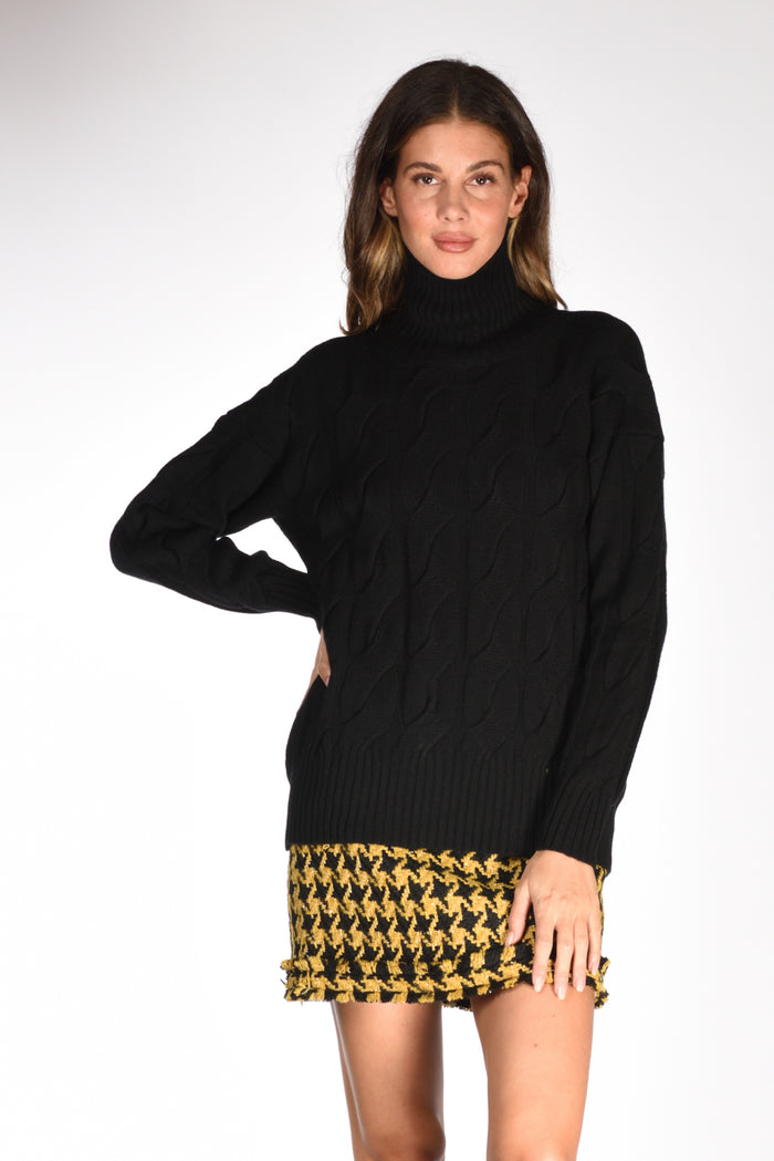 Anne Claire Dolcevita Treccia Nero Donna - 1