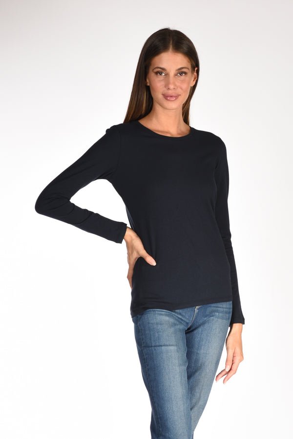 Majestic Filatures Paris Maglia Girocollo Blu Donna