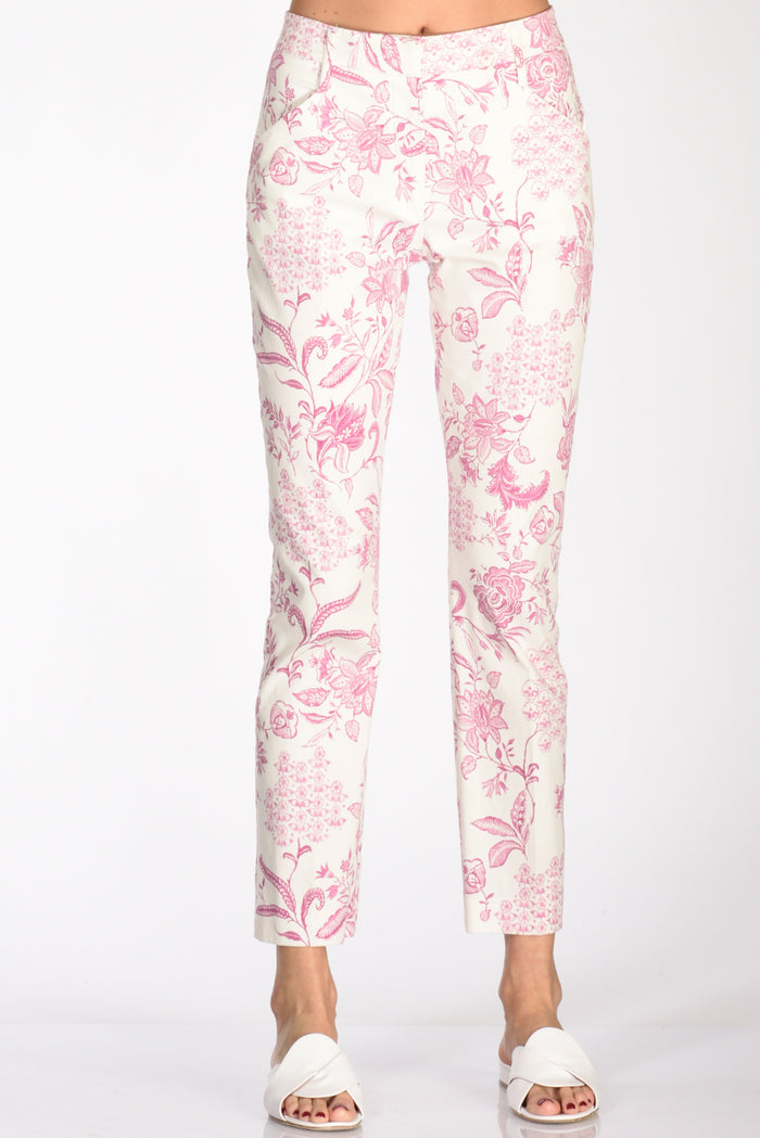 True Royal Pantalone Stampato Bianco/rosa Donna - 3