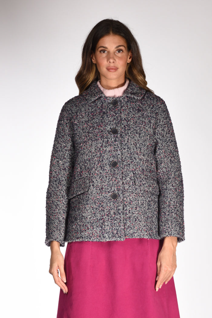 Mouche Giacca Bianco/blu/fucsia Donna