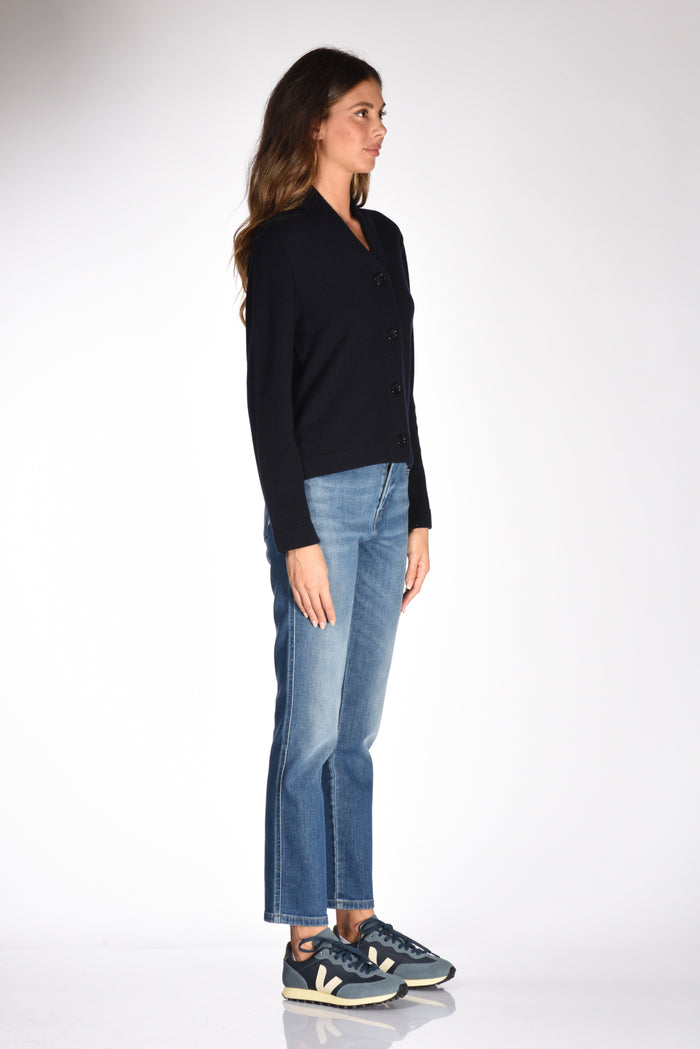 Allude Maglia Cardigan Blu Donna - 4