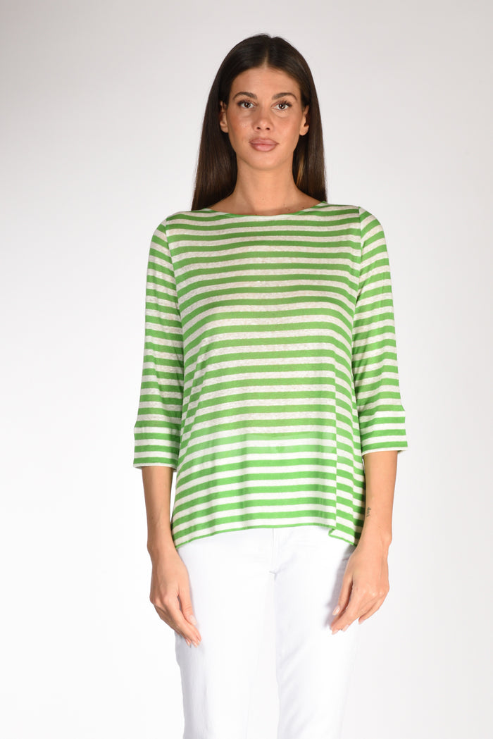 Shirt C Zero Tshirt Righe Verde/bianco Donna - 2
