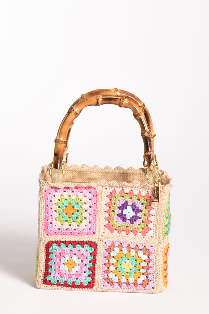 La Milanesa Borsa Crochet Beige/multicolor Donna - 1