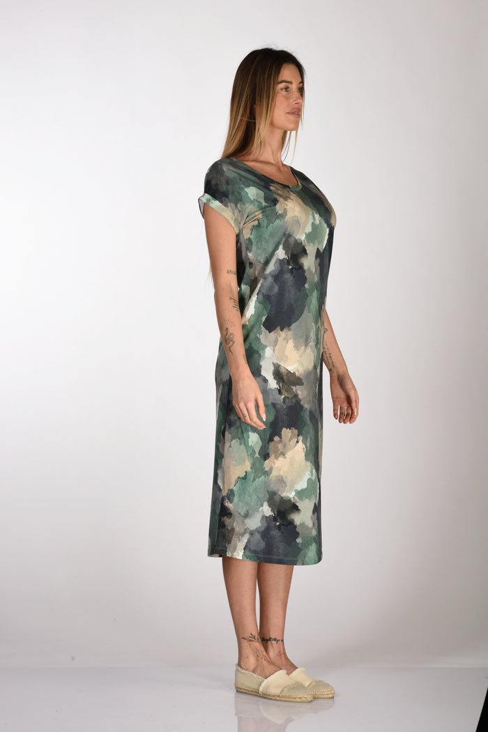 Majestic Filatures Paris Abito Stampa Verde/blu Donna - 4