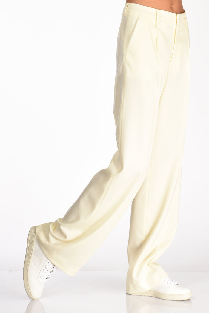 Pt Torino Pantalone Flanella Bianco Donna