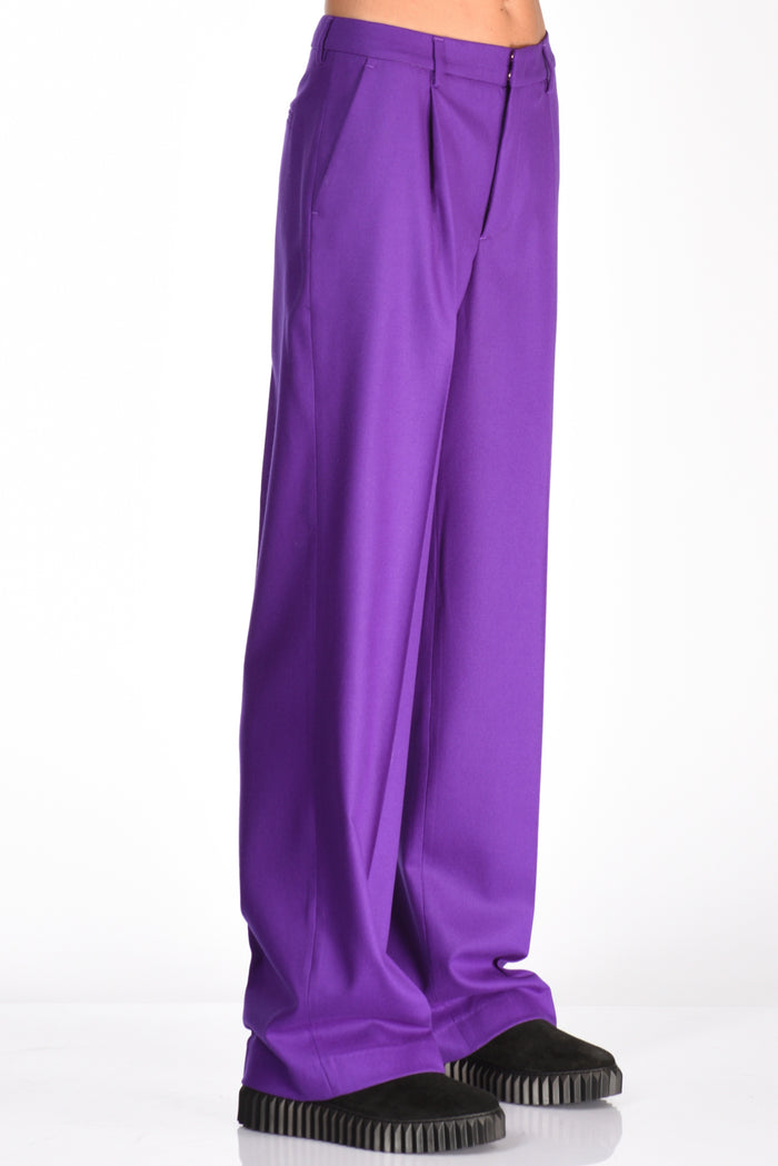 Pt Torino Pantalone Flanella Viola Donna - 4