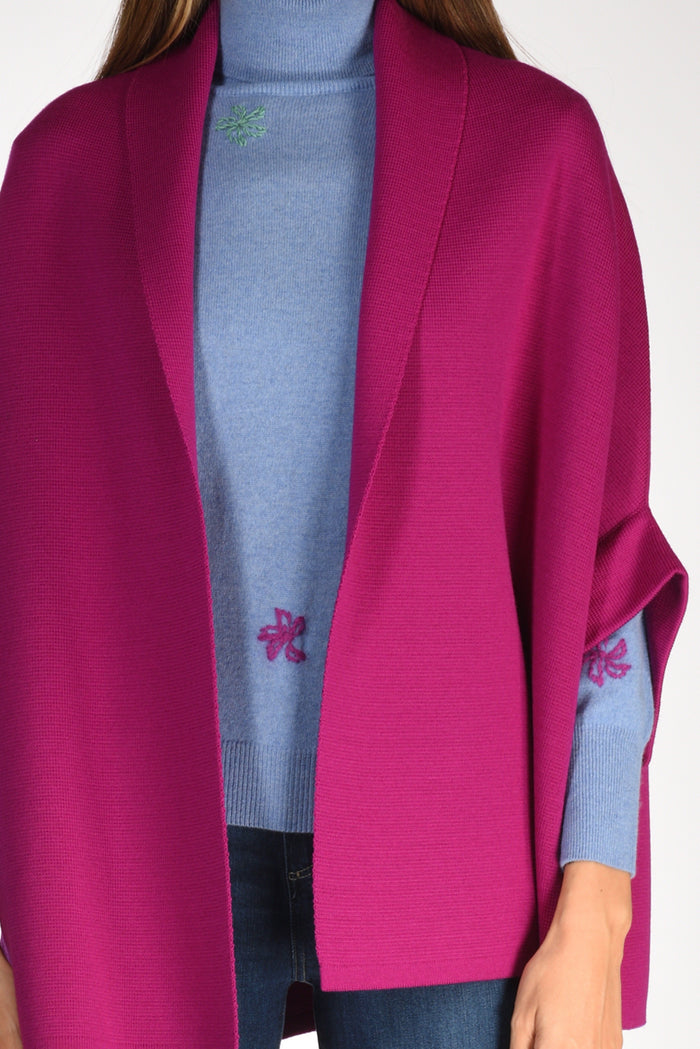Ella Lago Di Como Cappa Di Maglia Fucsia Donna - 3