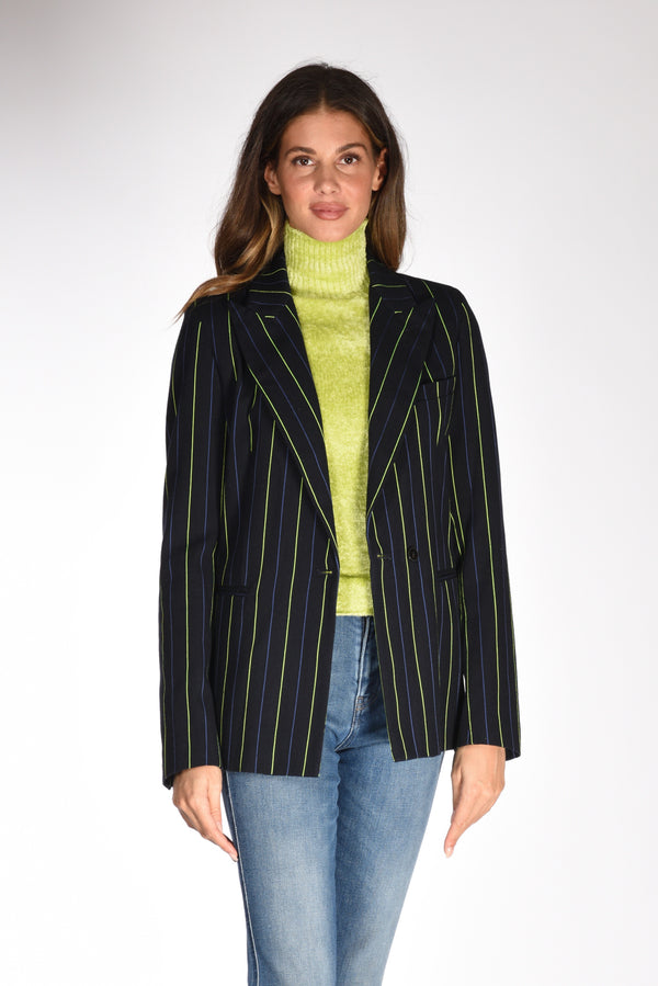 Forte Forte Giacca Gessata Blu/verde Donna
