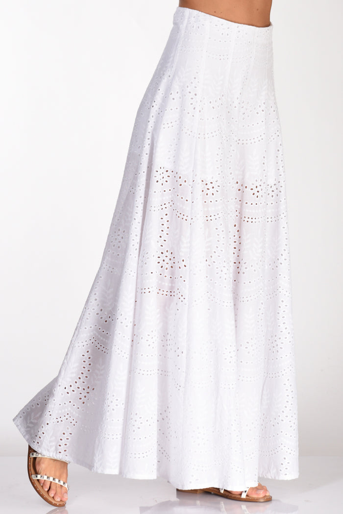 Lavi Couture Pantalone Pizzo Bianco Donna