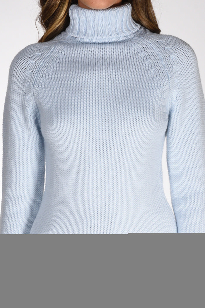 Base Milano Collo Alto Azzurro Chiaro Donna - 3