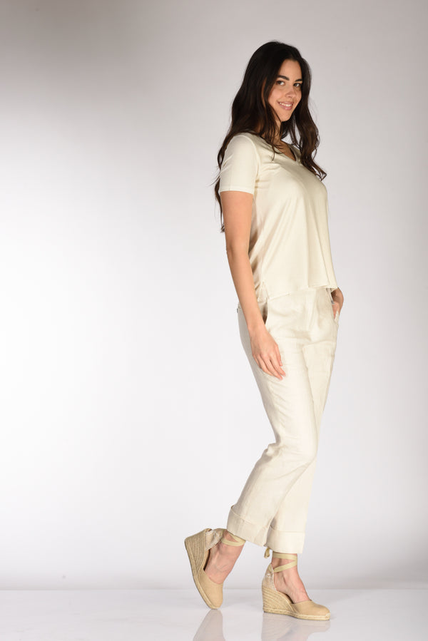 Incotex Slowear Pantalone Nevet Bianco Naturale Donna-2