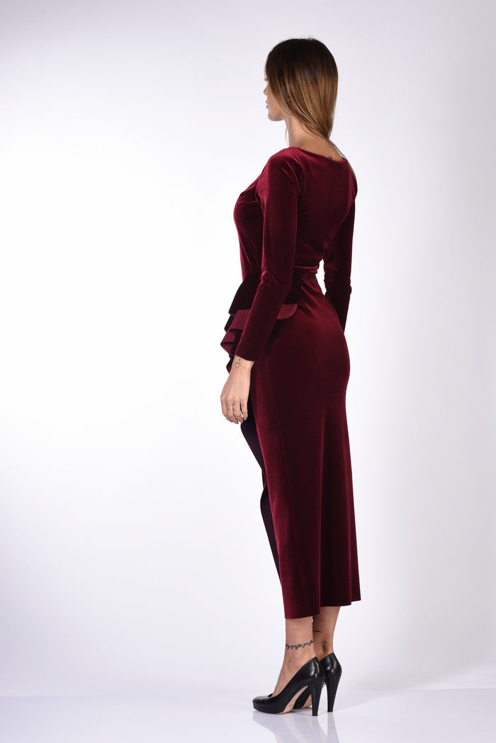 Chiara Boni La Petite Robe Women's Dark Red Velvet Dress - 5