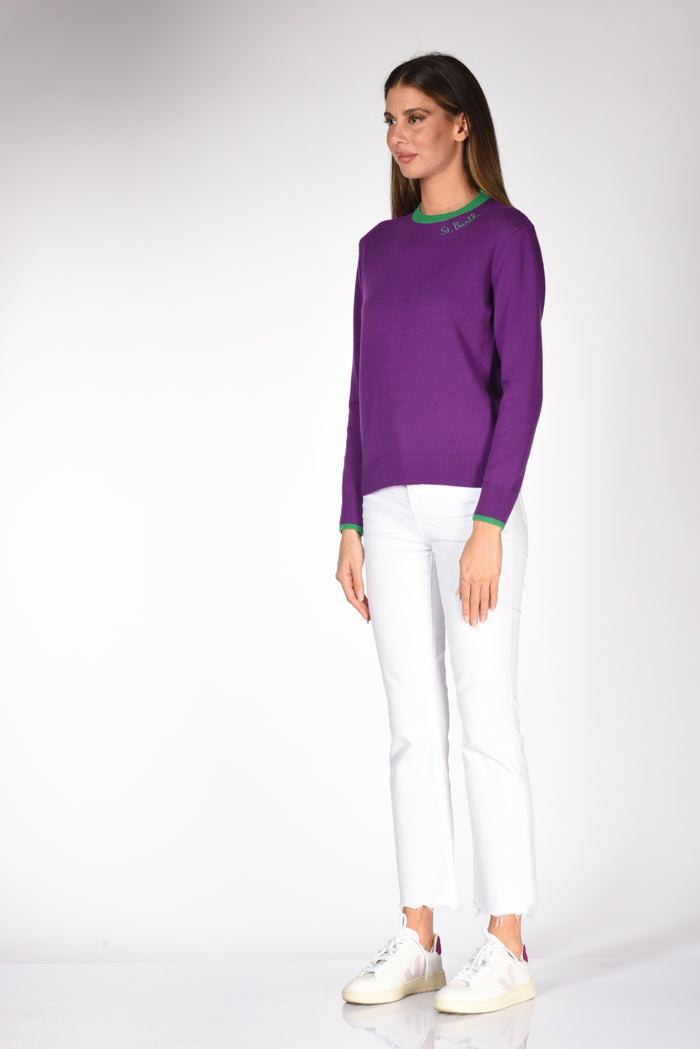 Mc2 Saint Barth Maglia Girocollo Viola/verde Donna - 4